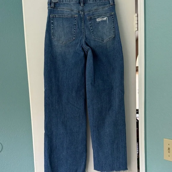 VERVET BY FLYING MONKEY Distressed Wide Leg Blue Jeans - Picture 2 of 9